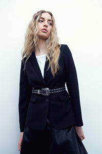 BLAZER CLASICO DOBLE BOTON NEGRO