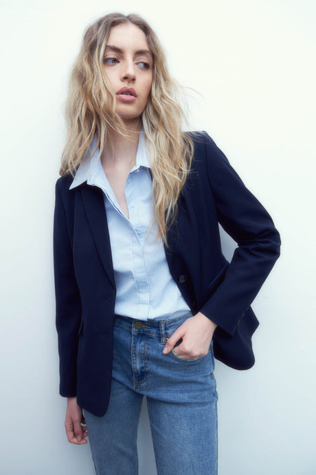 BLAZER CLASICO DOBLE BOTON AZUL