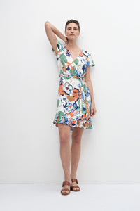 VESTIDO CRUZADO CON ESTAMPA FLORAL