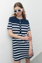 Load image into Gallery viewer, VESTIDO A RAYAS BOTONES METALICOS