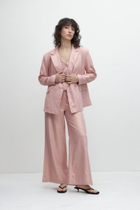 PANTALON ANCHO DE LINO METALIZADO