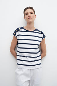 REMERA A RAYAS CON BOTONES