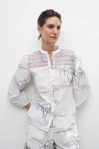 CAMISA ESTAMPADA CON BORDADO