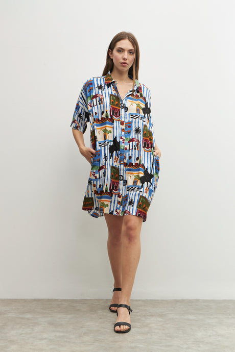 VESTIDO CAMISERO ESTAMPADO