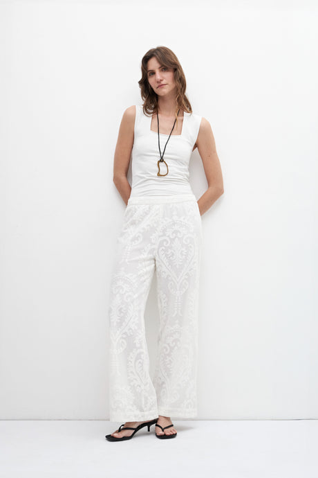 PANTALON REJILLA FLORAL