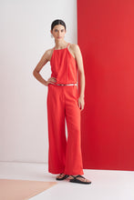 Load image into Gallery viewer, Pantalon ancho de lino con tajo
