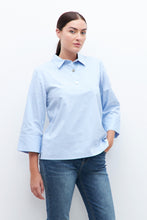 Load image into Gallery viewer, BLUSA RAYADA CON CUELLO CAMISA