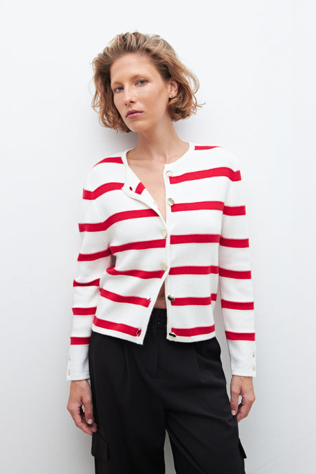 CHAQUETA TEJIDA RAYADA