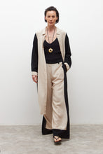 Load image into Gallery viewer, Pantalon ancho de lino bicolor con tajos